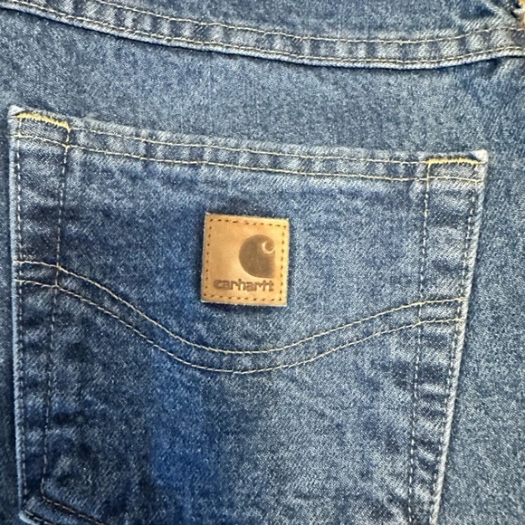 CARHARTT Relaxed Fit Flannel Lined Jeans Mens 36x34 Blue - Picture 5 of 6